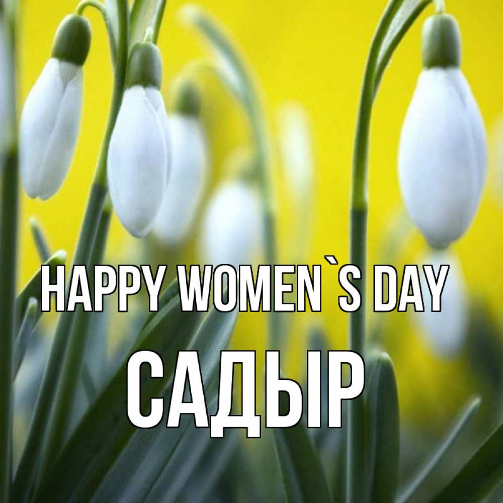 Greetings card с именем, САДЫР happy women`s day весенние цветы Greetings with text for free download 